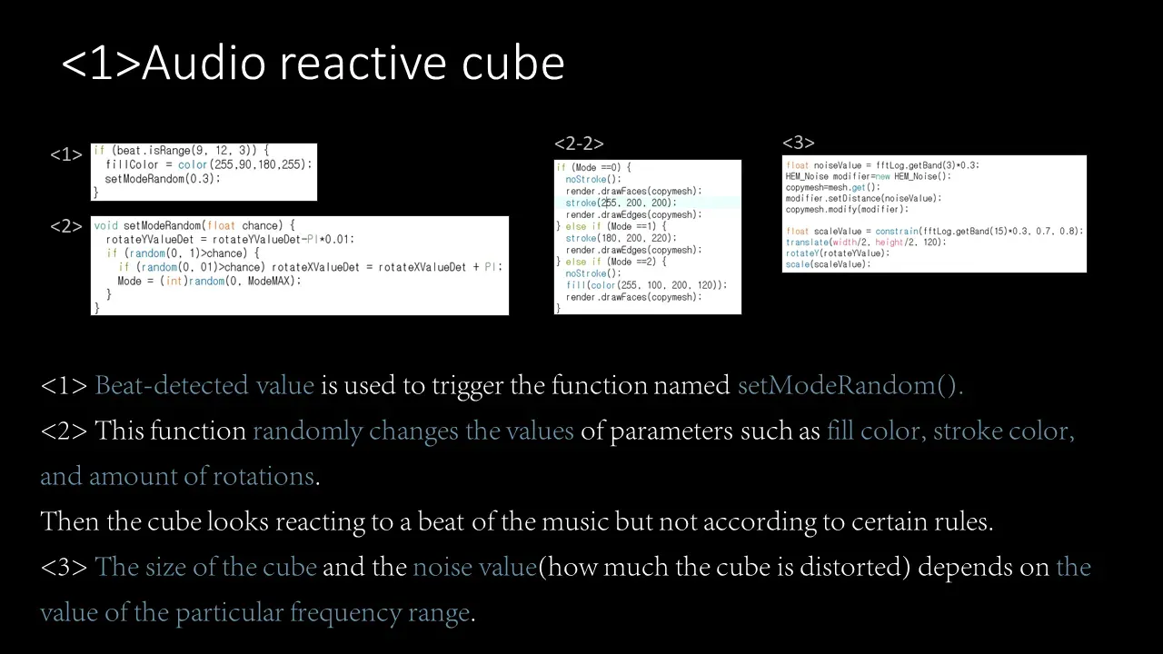 Audio Reactive Cube 슬라이드